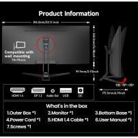 Monitor Gamer Gawfolk De 34 Pulgadas Ips 120hz Sin Marcos