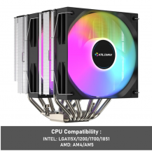 Refrigeración De Cpu De Doble Ventilador Argb De 120 Mm