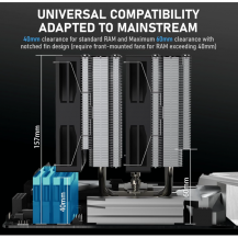 Refrigeración De Cpu De Doble Ventilador Argb De 120 Mm