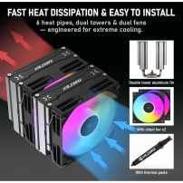 Refrigeración De Cpu De Doble Ventilador Argb De 120 Mm
