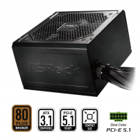 Fuente De Poder Asrock Pro-850b - 850w Cert. 80 Plus Bronce