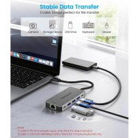 Adaptador Multipuerto USB-C 9 en 1: 2 HDMI 4K para Laptop y MacBook