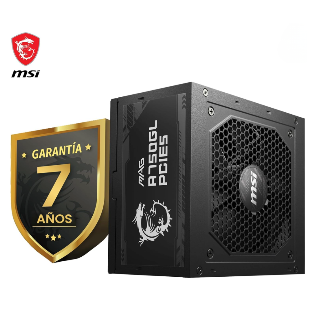 Fuente De Poder Msi Mag A750gl Pcie5 80 Plus Gold Full Modular