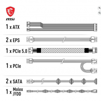 Fuente De Poder Msi Mag A750gl Pcie5 80 Plus Gold Full Modular