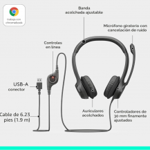 Diadema Logitech H390 USB Negra con Micrófono | Tecsi de Colombia