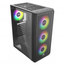 Chasis Gamer Iceberg Flow E Negro Mesh + 4 Ventiladores | Tecsi