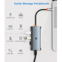 Hub Adaptador USB-C a USB 3.1 y Ethernet 1Gbps | Tecsi