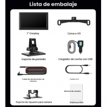 Pantalla CarPlay para Carro con Cámara de Reversa | Tecsi