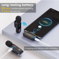 Micrófono Lavalier Inalámbrico Con Pantalla Digital