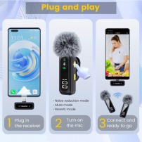 Micrófono Lavalier Inalámbrico Con Pantalla Digital