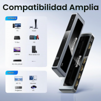 Switch HDMI 4 en 1 4K 60Hz con Control Remoto | TECSI Colombia