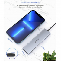 Hub USB-C 7 en 1 con HDMI 4K @ 30Hz | Multiplica tus Puertos en Tecsi