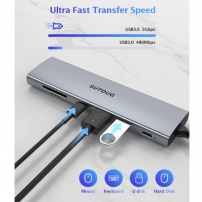 Hub USB-C 7 en 1 con HDMI 4K @ 30Hz | Multiplica tus Puertos en Tecsi