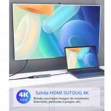 Hub USB-C 7 en 1 con HDMI 4K @ 30Hz | Multiplica tus Puertos en Tecsi