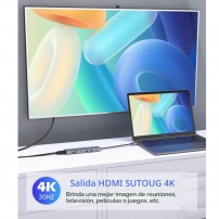 Hub USB-C 7 en 1 con HDMI 4K @ 30Hz | Multiplica tus Puertos en Tecsi