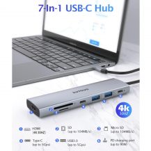 Hub USB-C 7 en 1 con HDMI 4K @ 30Hz | Multiplica tus Puertos en Tecsi