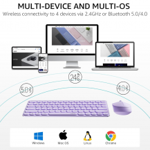 Combo Teclado y Mouse Inalámbrico Rapoo Púrpura | Tecsi