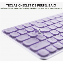 Combo Teclado y Mouse Inalámbrico Rapoo Púrpura | Tecsi