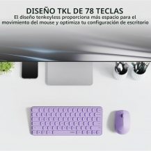 Combo Teclado y Mouse Inalámbrico Rapoo Púrpura | Tecsi