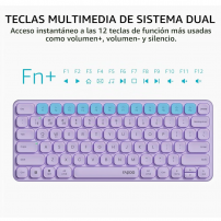Combo Teclado y Mouse Inalámbrico Rapoo Púrpura | Tecsi