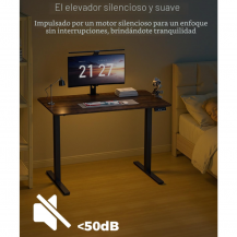 Escritorio Eléctrico Ajustable 60x120 Nogal Oscuro | Tecsi