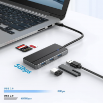 Hub USB 3.0 5 en 1 con Lector SD y MicroSD | Tecsi