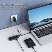 Hub USB 3.0 5 en 1 con Lector SD y MicroSD | Tecsi