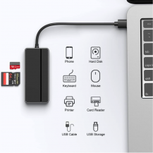 Hub USB 3.0 5 en 1 con Lector SD y MicroSD | Tecsi