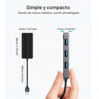 Hub USB 3.0 5 en 1 con Lector SD y MicroSD | Tecsi