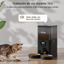 Comedero Automático Voluas 6L para 2 Mascotas