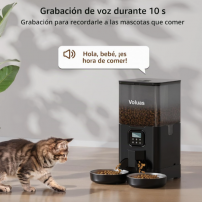 Comedero Automático Voluas 6L para 2 Mascotas