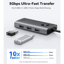 Hub USB-C 6 en 1 ORICO | Adaptador Multipuerto en Tecsi