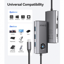 Hub USB-C 6 en 1 ORICO | Adaptador Multipuerto en Tecsi