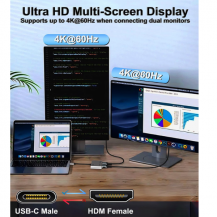 Adaptador USB-C a Doble HDMI 4K 60Hz | Tecsi Colombia