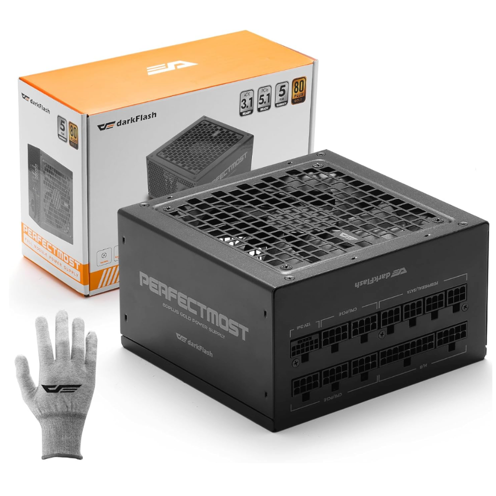 Fuente de poder darkFlash modular PMT750 ATX 3.1 y PCIe 5.1 80 plus Gold