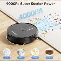 Aspiradora Trapeadora Robot Inteligente Automatica Wifi App Negro Ropvacnic S1