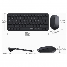 Combo De Teclado Y Mouse Multidispositivo 9010m Rapoo Bl 5.0 Negro Negro