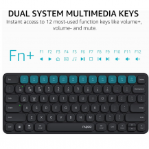 Combo De Teclado Y Mouse Multidispositivo 9010m Rapoo Bl 5.0 Negro Negro