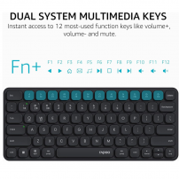 Combo De Teclado Y Mouse Multidispositivo 9010m Rapoo Bl 5.0 Negro Negro