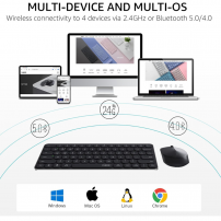 Combo De Teclado Y Mouse Multidispositivo 9010m Rapoo Bl 5.0 Negro Negro