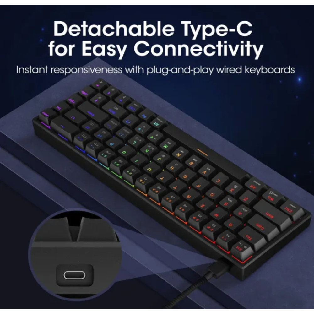 Teclado Para Juegos, Teclado De Computadora USB De 61 Teclas, Teclado
