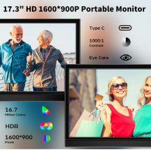 Monitor Portátil 17.3 Pulgadas 1600x900 Altavoces Negro