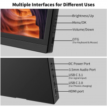 Monitor Portátil 17.3 Pulgadas 1600x900 Altavoces Negro