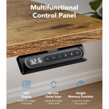 Escritorio Eléctrico 48x24 Pulg, Altura Ajustable Marron