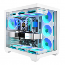 Chasis Para Pc, Atx Gaming Pc Con 7 Ventiladores Pwm Argb Blanco