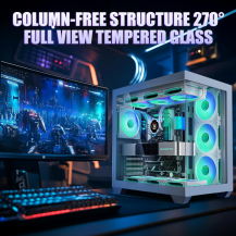 Chasis Para Pc, Atx Gaming Pc Con 7 Ventiladores Pwm Argb Blanco