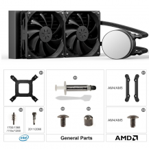 Refrigeracion Líquida De Cpu 240 Aio, Con Lga Y Amd Am5/am4 Negro