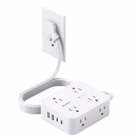 Regleta Protectora De Sobretensiones, 8 Tomas, 4 Puertos Usb