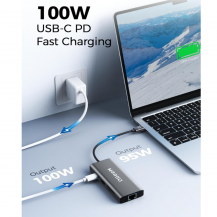 Adaptador Hub Usb C 9 En 1 Hdmi 4k Y Lan De 1000 Mbps Qgeem