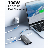 Adaptador Hub Usb C 9 En 1 Hdmi 4k Y Lan De 1000 Mbps Qgeem